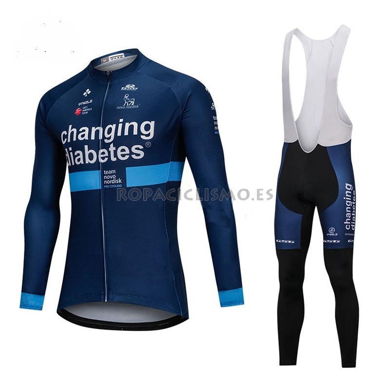 Maillot Novo Nordisk Tirantes Mangas Largas 2018 Azul